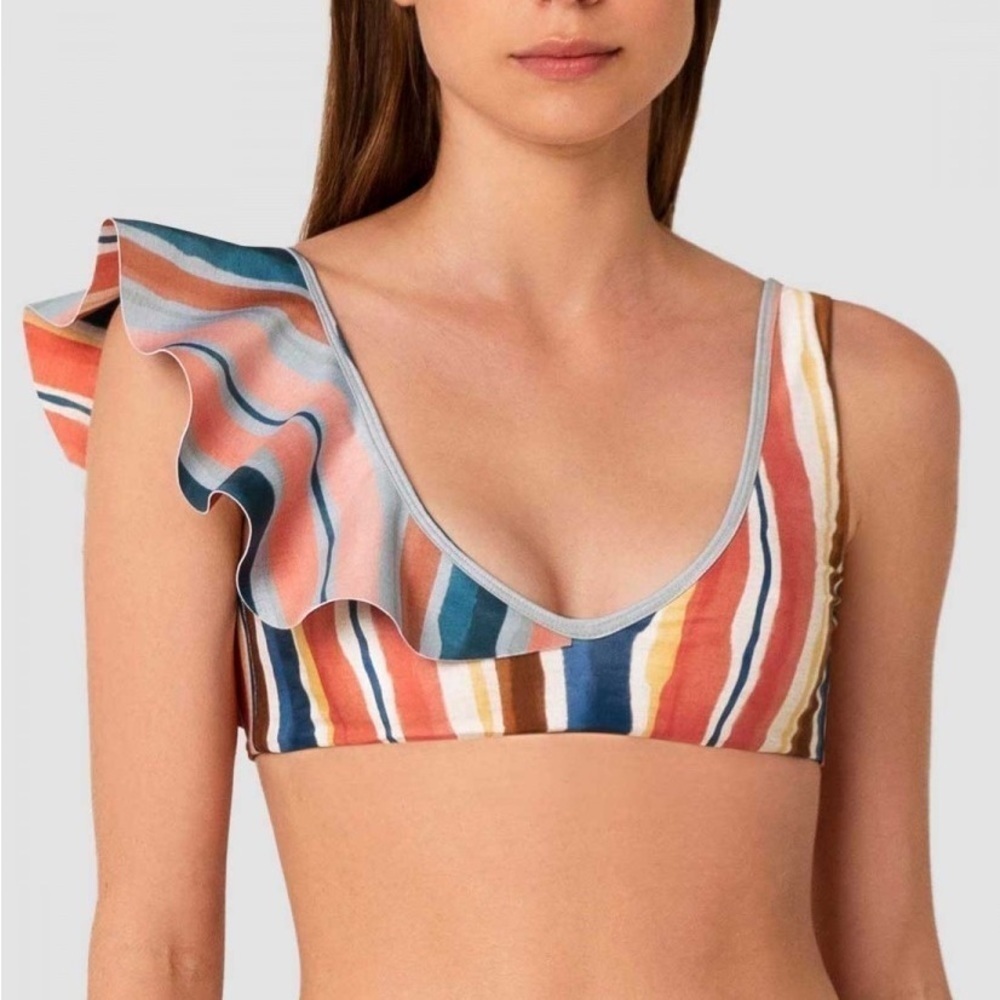 NWT Palmacea Arena One Shoulder Ruffle Bikini Top